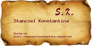 Stanczel Konstantina névjegykártya